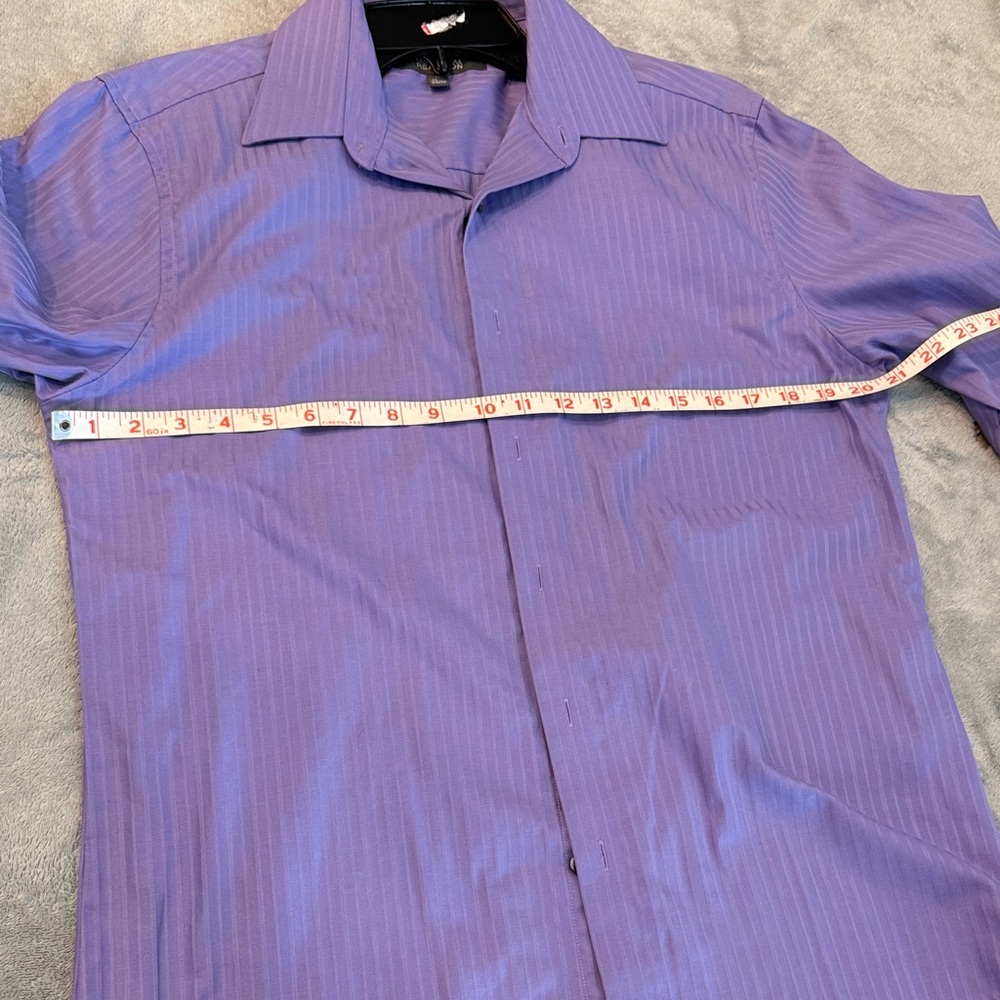 Kenneth Cole Reaction Medium Purple Striped Dress Shirt - Picture 6 of 12